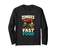 Divertente Zombie Race Runner Apocalisse Umorismo Maglia a Manica