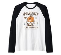 Divertente Zucca apparentemente, Mi Piace Halloween Maglia con Maniche Raglan