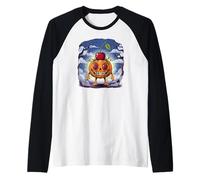 Divertente Zucca Ciliegia Sorriso The Goofy Zucca Maglia con Maniche Raglan