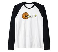 Divertente Zucca di Halloween Pickleball Chasing Ghosts Maglia con Maniche Raglan