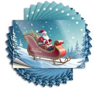 Divertenti adesivi per auto Babbo Natale sulla slitta alla vigilia di Natale. Adesivi 10 pezzi con cartello decorativo per paraurti (6 x 9 cm)