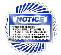 Divertenti adesivi per auto con avviso per le regole della cucina, 10 adesivi per la tua auto (6 x 9 cm)