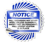 Divertenti adesivi per auto con avviso pericolo di caduta "Do Not Start Work Unless Guardrail, 10 adesivi per la tua auto (6 x 9 cm)