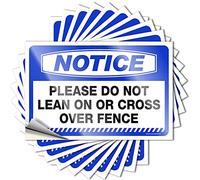 Divertenti adesivi per auto con scritta in lingua inglese "Notice Please Do Not Lean On Or Cross Over Fence Sticker", 10 pezzi, motivo: uomo (8 x 12 cm)