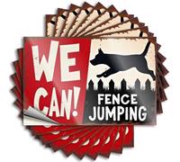 Divertenti adesivi per paraurti che saltano oltre la recinzione: A Dog's Adventure Stickers 10 adesivi per auto per donne divertenti adesivi per auto (8 x 12 cm)