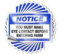 Divertenti adesivi per paraurti per adulti Avviso che devi stabilire un contatto visivo prima di entrare nella fattoria adesivi 10 pezzi adesivi per strumenti cattivi per adulti (6 x 9 cm)