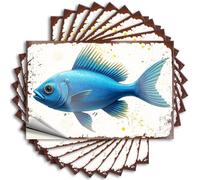 Divertenti adesivi per paraurti per adulti, un pesce blu vivace con pinne appuntite nuota con grazia. Adesivi 10 cartelli di avvertimento per camera da letto divertenti adesivi paraurti Fo(8 x 12 cm)