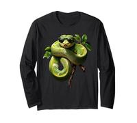 Divertenti Amanti del Pitone Verde Serpenti Rettili Snake Maglia a Manica