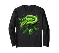Divertenti Amanti del Pitone Verde Serpenti Rettili Snake Maglia a Manica
