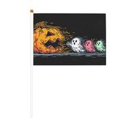 Divertenti bandiere a forma di zucca di Halloween, tre fantasmi, piccole bandiere tenute in mano, mini bandiere su bastone per feste, attività di squadra, sfilate, decorazione per le vacanze