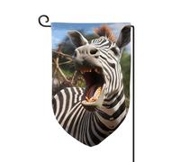 Divertenti bandiere da giardino a forma di zebra, verticali, bifacciali, per casa, 12 x 18 pollici, primavera ed estate, decorazione stagionale da appendere per esterni, cortile, fattoria, taglia un