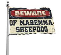 Divertenti bandiere da giardino Attenzione alla Maremma Sheepdog bandiera bandiere per dormitori decorazione casa lago (dimensioni: 152 x 244 cm)