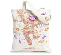 Divertenti borse in tela, simpatiche borse per la spesa riutilizzabili, leggere e lavabili, con tracolla in tela, per palestra, viaggi, spiaggia, picnic, 33 x 38 cm