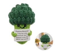 Divertenti broccoli positivi Bambola Pocket Hug Crochet Broccoli Dolci a maglia Broccoli Giocattoli con carta di incoraggiamento Regali positivi Mutaker Regalo per Amici Compleanno Festa Casa