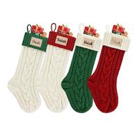 Divertenti calze natalizie personalizzate fai da te da 40,6 cm, grandi calze natalizie lavorate a maglia, con nome personalizzato inciso al laser, decorazione per le vacanze, per Natale, feste in