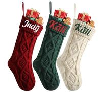 Divertenti calze natalizie personalizzate fai da te da 45,7 cm lavorate a maglia, per famiglie, 45,7 cm, grandi calze natalizie da appendere al caminetto per le festività