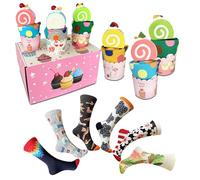 Divertenti Calzini da Regalare per un Regalo Originale: Scopri il Set di Sei Calzini a Forma di Cupcake, Un’Esplosione di Dolcezza e Stile eccezionale e comodità estrema per i Tuoi Piedi!"