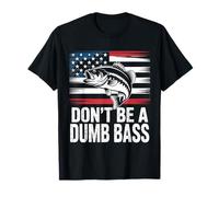 Divertenti Camicie da Pesca da Uomo Fisherman Dont Be a Dumb Bass Maglietta