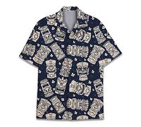 Divertenti camicie hawaiane a cavallo per uomo e donna, Love Horse Racing Hawaiian Summer a maniche corte casual vestibilità rilassata abbottonatura, anatra1, Tiki 4, 5XL