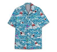Divertenti camicie hawaiane a cavallo per uomo e donna, Love Horse Racing Hawaiian Summer a maniche corte casual vestibilità rilassata abbottonatura, anatra1, Squalo 1, 5XL