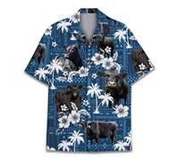 Divertenti camicie hawaiane a cavallo per uomo e donna, Love Horse Racing Hawaiian Summer a maniche corte casual vestibilità rilassata abbottonatura, anatra1, Bovini Angus Nero 1, 5XL