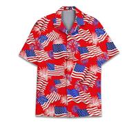 Divertenti camicie hawaiane a cavallo per uomo e donna, Love Horse Racing Hawaiian Summer a maniche corte casual vestibilità rilassata abbottonatura, anatra1, Bandiera americana 1, S