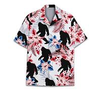 Divertenti camicie hawaiane a cavallo per uomo e donna, Love Horse Racing Hawaiian Summer a maniche corte casual vestibilità rilassata abbottonatura, anatra1, Bigfoot 2, S