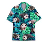 Divertenti camicie hawaiane a cavallo per uomo e donna, Love Horse Racing Hawaiian Summer a maniche corte casual vestibilità rilassata abbottonatura, anatra1, Opossum 1, 5XL