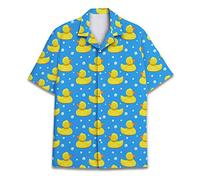 Divertenti camicie hawaiane a cavallo per uomo e donna, Love Horse Racing Hawaiian Summer a maniche corte casual vestibilità rilassata abbottonatura, anatra1, Anatra 2, S