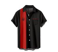 Divertenti camicie hawaiane da uomo Button Down Cruise Summer Caraibi Camicia a maniche corte Vintage Tropical Hawaiian Palm Tree Graphic Risvolto Casual 80S Camicia Beach Cuban Bowling Golf Party