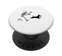 divertenti cani Jack Russel che corrono con lo scheletro di PopSockets PopGrip Adesivo