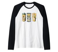 Divertenti Cartoni Animati con Statua Tiki in difficoltà per Chi AMA Tikis Maglia con Maniche Raglan