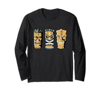 Divertenti Cartoni Animati Statua Tiki per Chi AMA Tikis Maglia a Manica