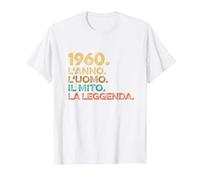 Divertenti Compleanno Uomo Anno Vintage 1960 Maglietta, Uomo, Bianco, 4XL
