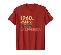 Divertenti Compleanno Uomo Anno Vintage 1960 Maglietta, Uomo, Mirtillo Rosso, XXL