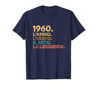 Divertenti Compleanno Uomo Anno Vintage 1960 Maglietta, Uomo, Navy, 5XL