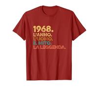 Divertenti Compleanno Uomo Anno Vintage 1968 Maglietta, Uomo, Mirtillo Rosso, XL