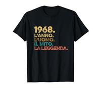 Divertenti Compleanno Uomo Anno Vintage 1968 Maglietta, Uomo, Nero, 4XL