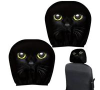 Divertenti Copripoggiatesta Per Auto, 2 Pezzi Copri Poggiatesta Per Seggiolino Auto Elastico Stampato Fronte-retro In Seta Ghiaccio Per Vestibilità Universale,Per Scherzi Con Gli Amici, Halloween