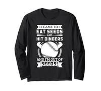 Divertenti detti sul Baseball It Seeds Hit Dingers Maglia a Manica