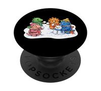 Divertenti Dinosauri Che Giocano Nella Neve PopSockets PopGrip Adesivo