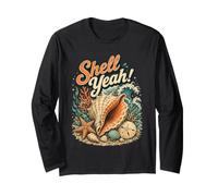 Divertenti Disegni Estivi Shell Yeah Beach Lifes Design in Riva al Mare Maglia a Manica