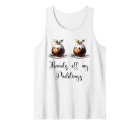 Divertenti Donne di Natale scherzano Giù Le Mani dai Miei budini Canotta