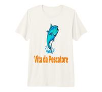 Divertenti Frasi sulla Pesca Vita da Pescatore Maglietta Premium