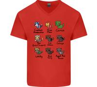 Divertenti Gatti Supereroi Maglietta Uomo Collo A V In Cotone