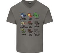 Divertenti Gatti Supereroi Maglietta Uomo Collo A V In Cotone