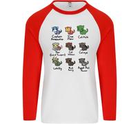 Divertenti Gatti Supereroi Uomo L/S Maglietta Da Baseball