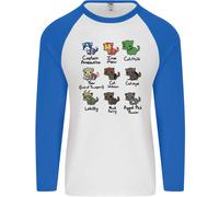 Divertenti Gatti Supereroi Uomo L/S Maglietta Da Baseball