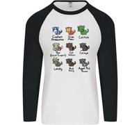 Divertenti Gatti Supereroi Uomo L/S Maglietta Da Baseball