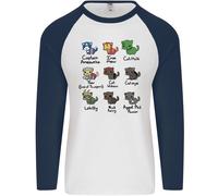 Divertenti Gatti Supereroi Uomo L/S Maglietta Da Baseball